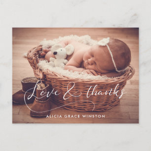 Carte Postale Remerciement élégant pour une baby shower