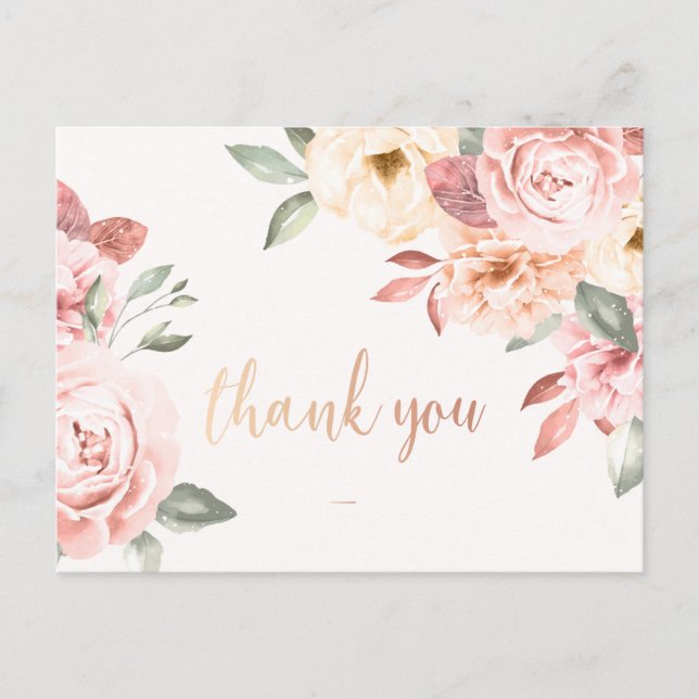 Carte Postale Remerciement Floral  (Devant)