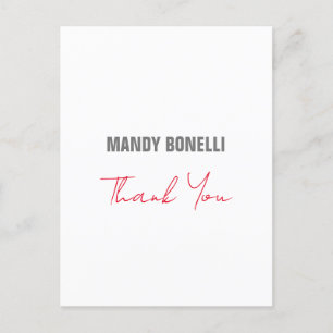 Carte Postale Remerciement minimaliste moderne élégant professio