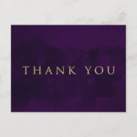 Remerciement Moderne Glamour Violet Noir & Or