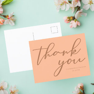 Carte Postale Remerciement personnalisé pour mariage d'été chic 