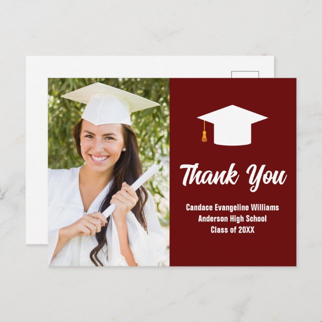 Carte Postale Remerciement personnalisé pour photo de remise de  (Devant / Derrière)