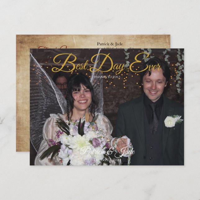 Carte Postale Remerciement photo de roses épanouies (Devant / Derrière)