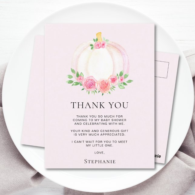 Carte Postale Remerciement pour Baby Shower Fille au thème Citro (Créateur téléchargé)