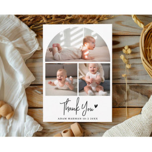 Carte Postale Remerciement pour Baby Shower Rustique Chic Photo