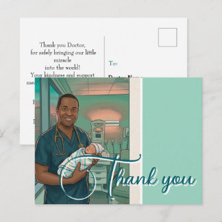 Carte Postale  Remerciement pour la livraison de bébé