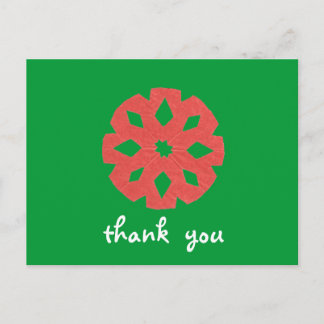Carte Postale Remerciement pour Noël en flocon de neige