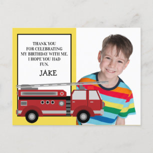 Carte Postale Remerciement pour photo d'anniversaire avec camion