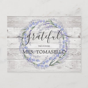 Carte Postale Remerciement pour une Baby Shower Rustique en Bois