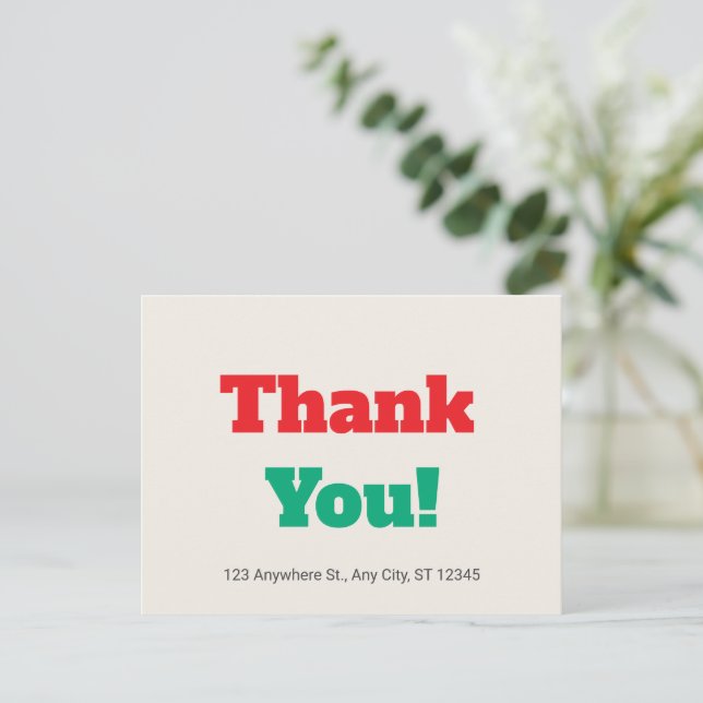 Carte Postale Remerciement Rétro pour Votre Commande de Style Vi (Debout devant)