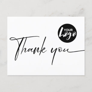 Carte Postale Remerciement Simple d'Entreprise Minimaliste