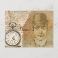 Remerciement Steampunk Vintage Gentleman Victorien