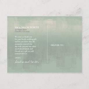 Carte Postale Remerciements à l'aquarelle Sage ID774