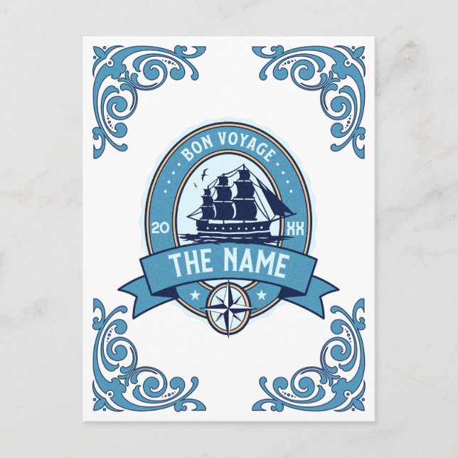 Carte Postale Remerciements à un employé Bon voyage Adieu (Devant)