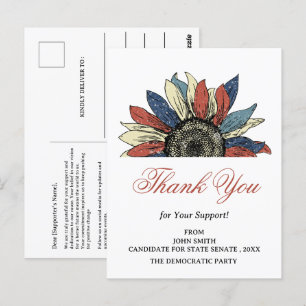 Carte Postale Remerciements aux Contributeurs de Campagne Politi