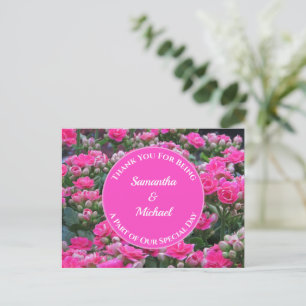 Carte Postale Remerciements aux invités de mariage Fleurs roses 