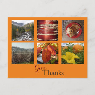 Carte Postale Remerciements (Collage Automne)