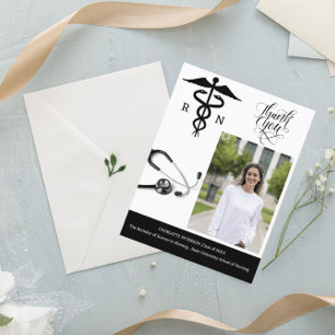 Carte Postale Remerciements de fête de fin d'études d'infirmière