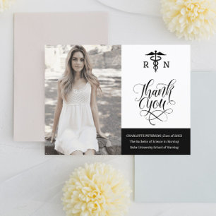 Carte Postale Remerciements de fin d'études d'infirmière avec ph
