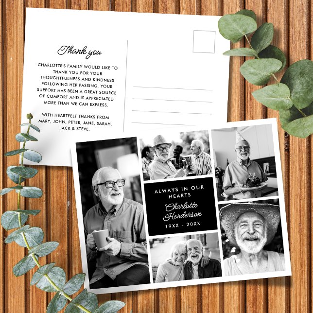 Carte Postale Remerciements de Funérailles avec Texte Personnali (Créateur téléchargé)