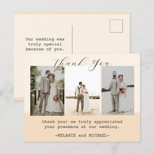 Carte Postale Remerciements de mariage avec photo personnalisée