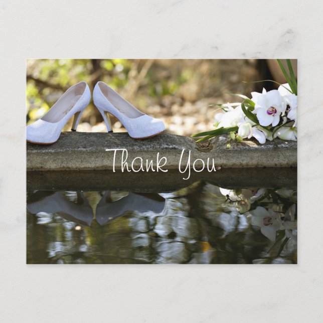 Carte Postale Remerciements de mariage blanc (Devant)