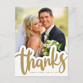 Carte Postale Remerciements de mariage | Dessin manuscrit sur ph