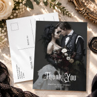 Remerciements de mariage gothique romantique sombr