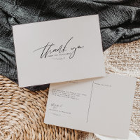 Remerciements de mariage minimalistes gris colombe