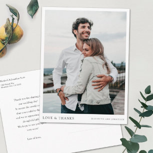 Carte Postale Remerciements de mariage personnalisés avec photo