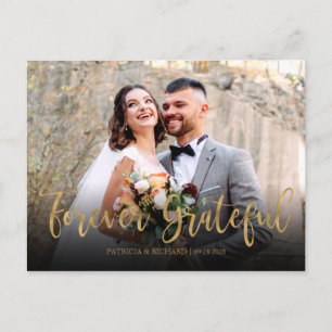 Carte Postale Remerciements de mariage photo élégants pour toujo