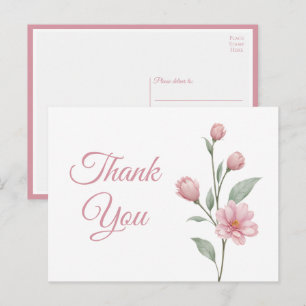 Carte Postale Remerciements de mariage pour un jardin élégant av