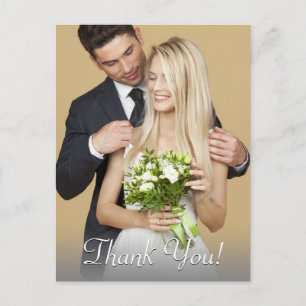 Carte Postale Remerciements de Mariage, Votre Photo & Message Vs