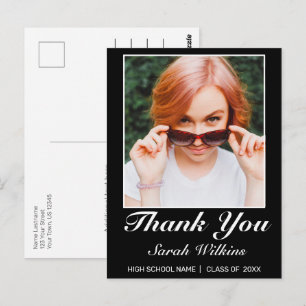 Carte Postale Remerciements de photo de remise de diplôme minima