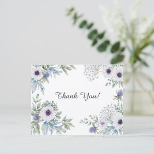 Carte Postale Remerciements élégants à l'aquarelle florale