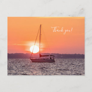 Carte postale remerciements Lever de soleil voilie