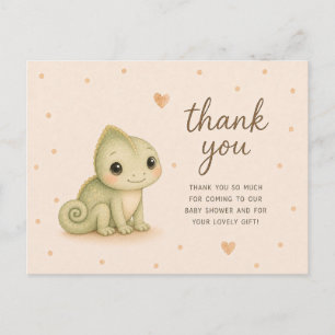 Carte Postale Remerciements pour Baby Chameleon Baby Shower