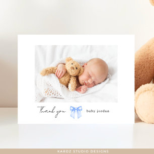 Carte Postale Remerciements pour Baby Shower avec Photo d'Arc Bl