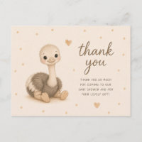 Remerciements pour Baby Shower Baby Autruche