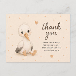 Carte Postale Remerciements pour Baby Shower Baby Cigogne