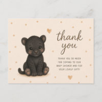 Remerciements pour Baby Shower Bébé Panthère Noire