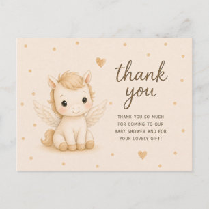 Carte Postale Remerciements pour Baby Shower de Bébé Licorne
