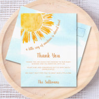 Remerciements pour Baby Shower Ensoleillé