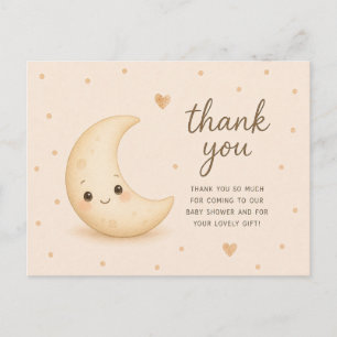 Carte Postale Remerciements pour Baby Shower Smiley Moon