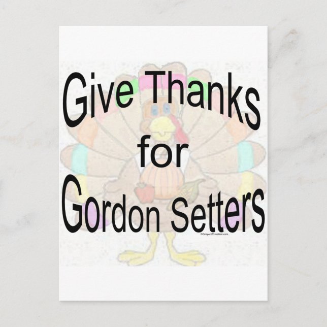 Carte Postale Remerciements pour Gordon Setters (Devant)