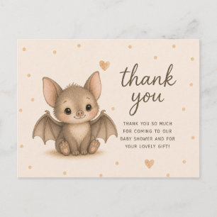 Carte Postale Remerciements pour la Baby Shower de Bébé Chauve-S