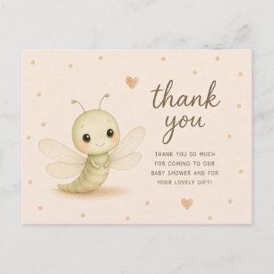 Carte Postale Remerciements pour la Baby Shower de Bébé Libellul