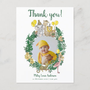 Carte Postale Remerciements pour la Baby Shower sur le thème des