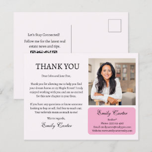 Carte Postale Remerciements pour l'immobilier sur mesure