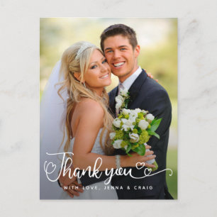 Carte Postale Remerciements pour mariage   Script manuscrit sur 